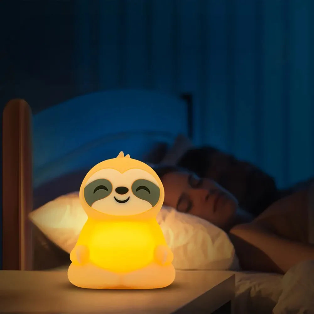 RGB Silikoninė Naktinė Lempa Vaikams su Pulteliu