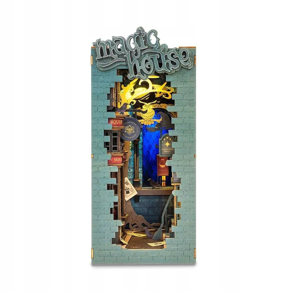 „Robotime“ medinis 3D modelis „Magiškas namelis“ – surenkamas „Book Nook“ rinkinys, dovana