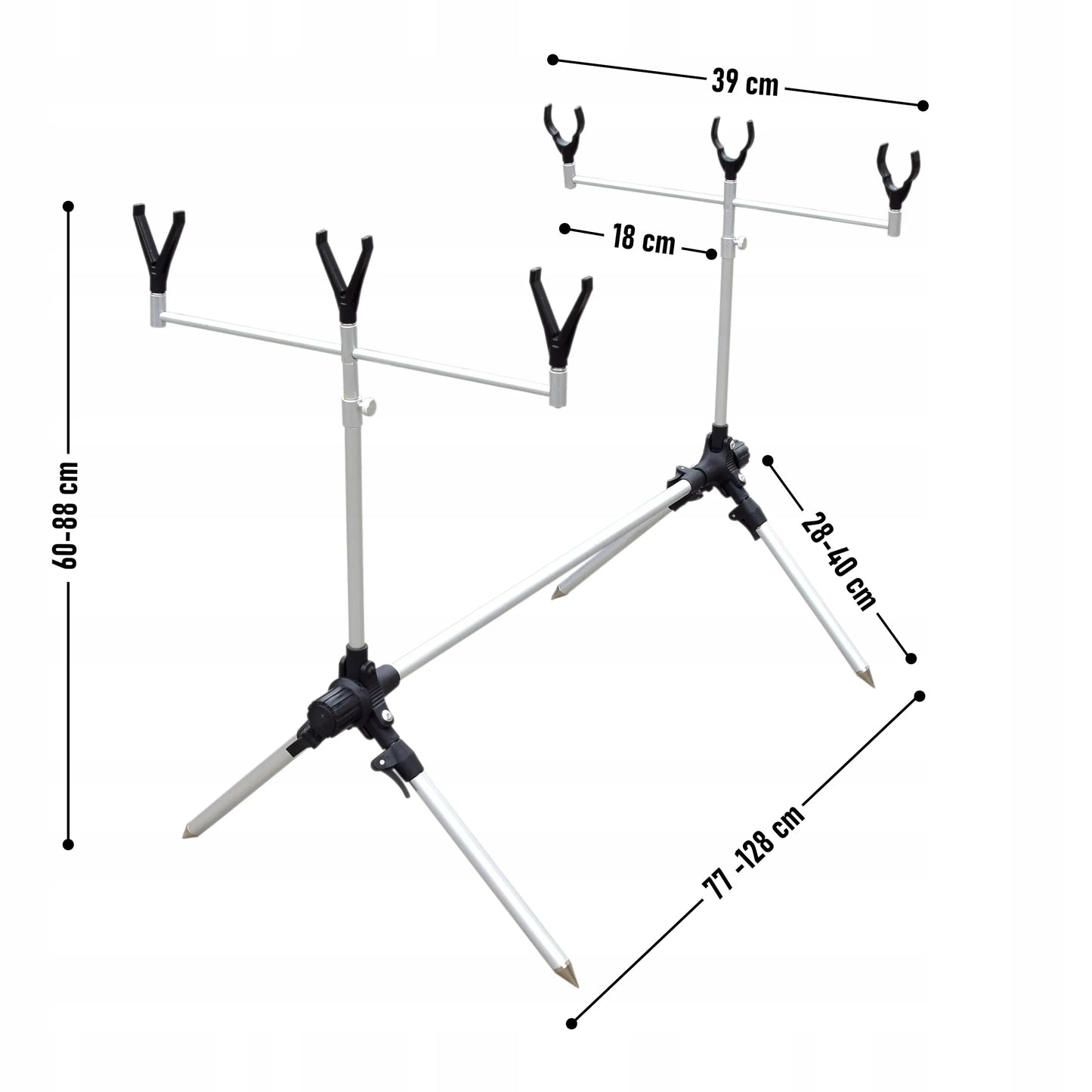 Rumpol meškerių stovas Rod Pod 3 meškerėms, stabilus ir reguliuojamas
