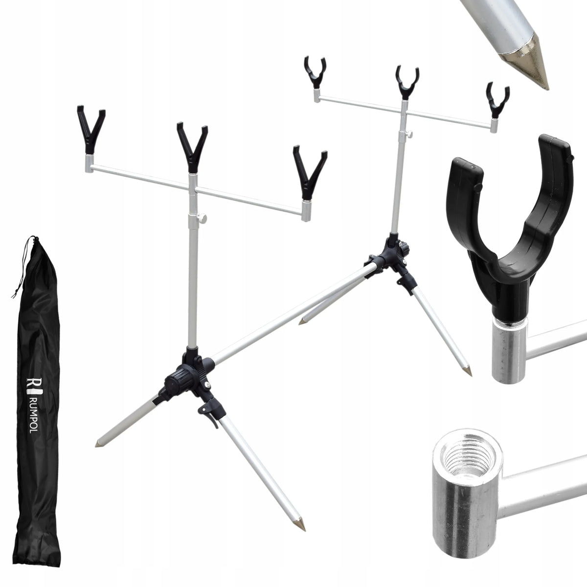 Rumpol meškerių stovas Rod Pod 3 meškerėms, stabilus ir reguliuojamas