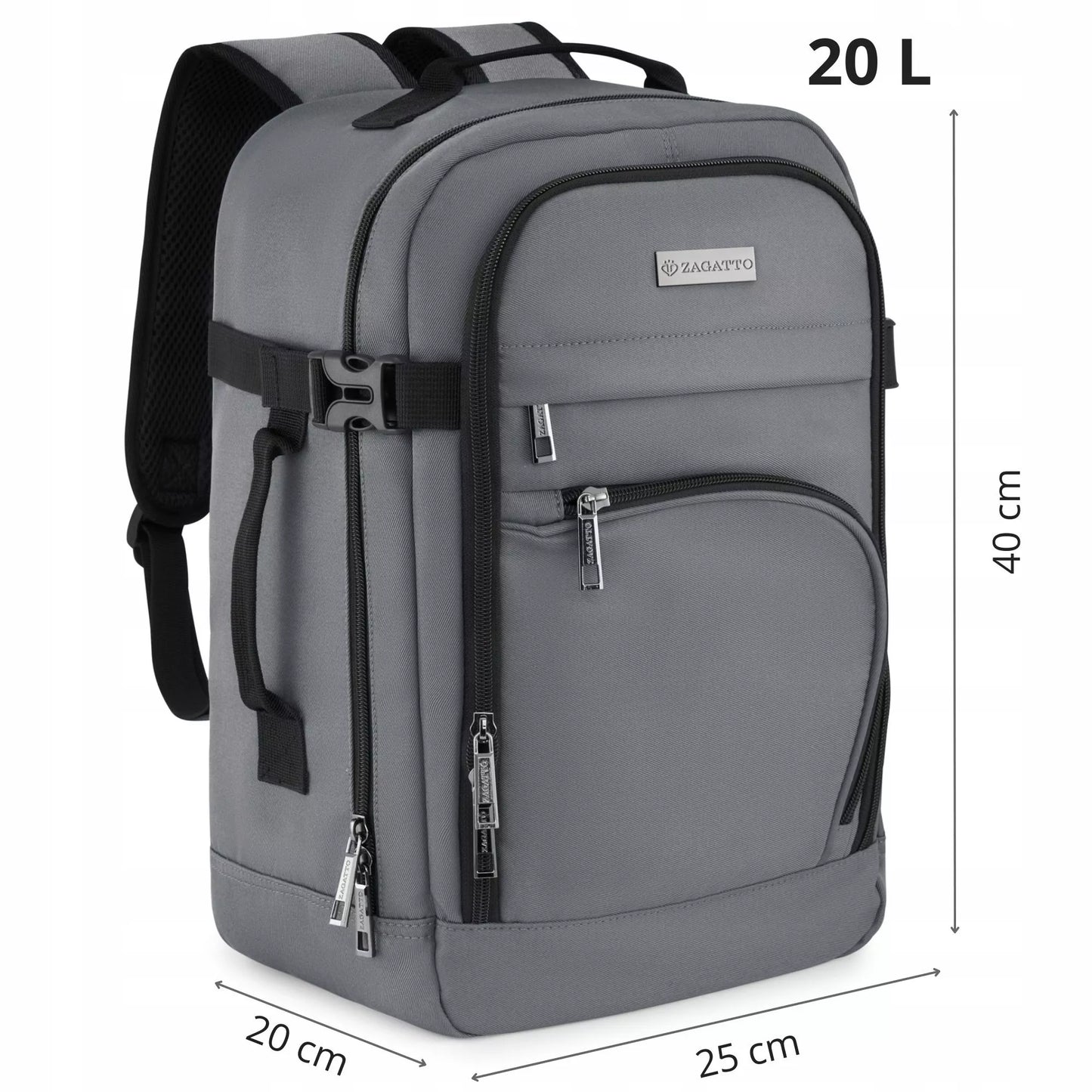 RYANAIR skrydžio kuprinė 40x20x25 cm lagaminas kelioninis ZAGATTO