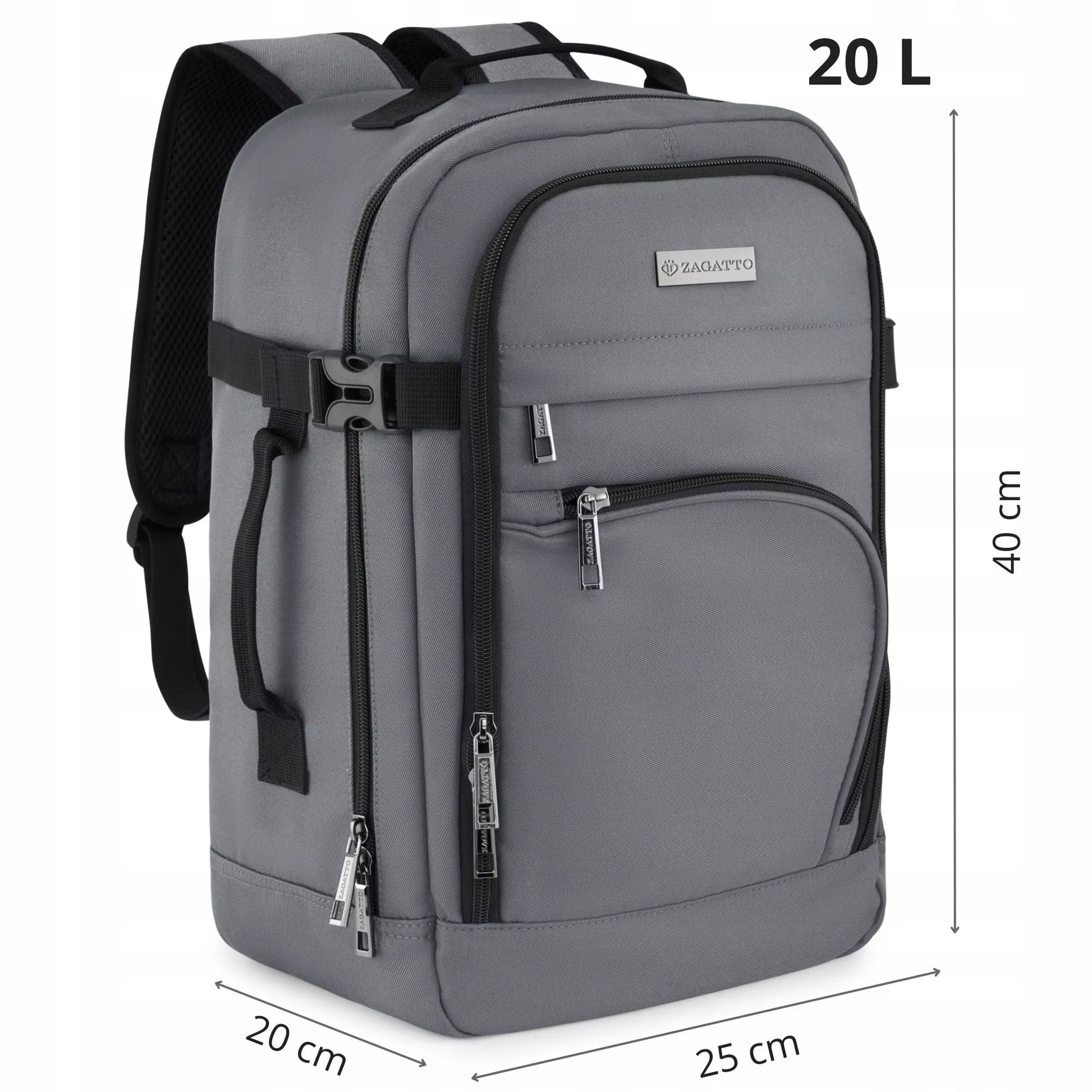RYANAIR skrydžio kuprinė 40x20x25 cm lagaminas kelioninis ZAGATTO