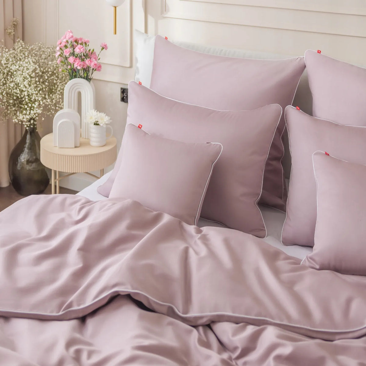 Satininė patalynė 200x220 + 2 užvalkalai 70x80, 100% medvilninės patalynės komplektas