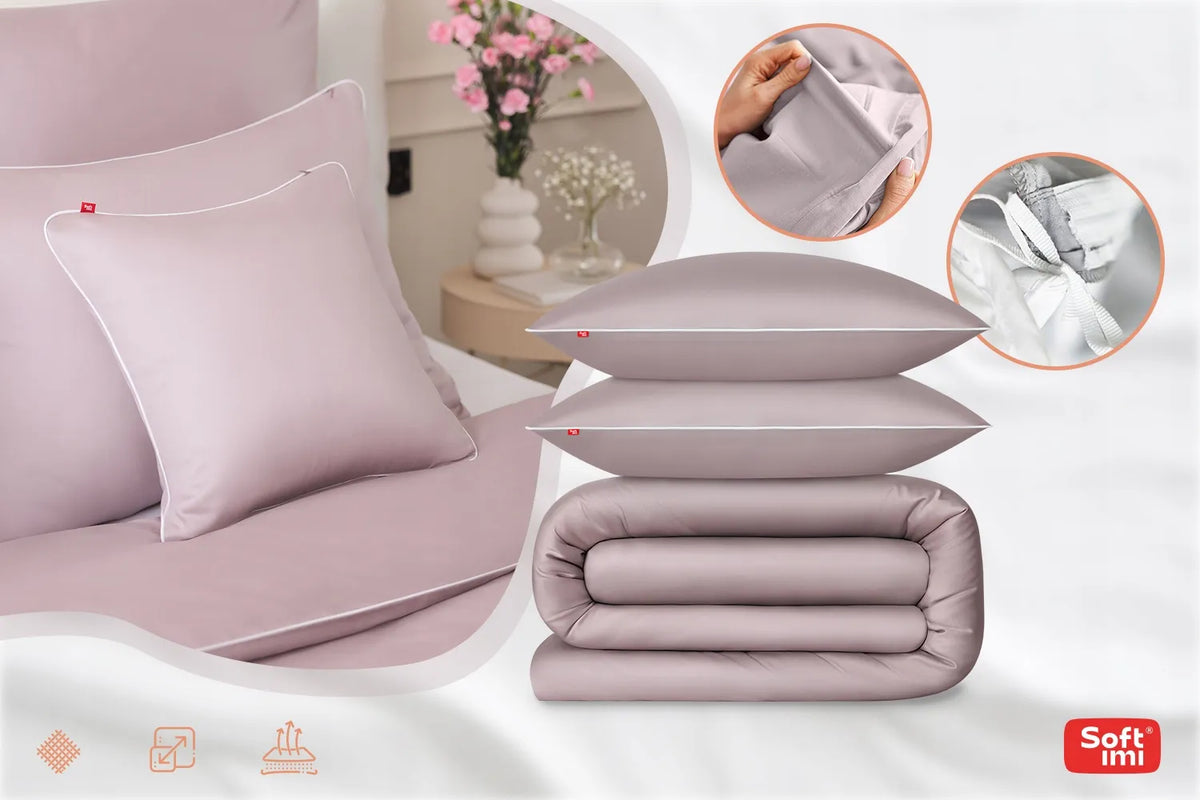 Satininė patalynė 200x220 + 2 užvalkalai 70x80, 100% medvilninės patalynės komplektas
