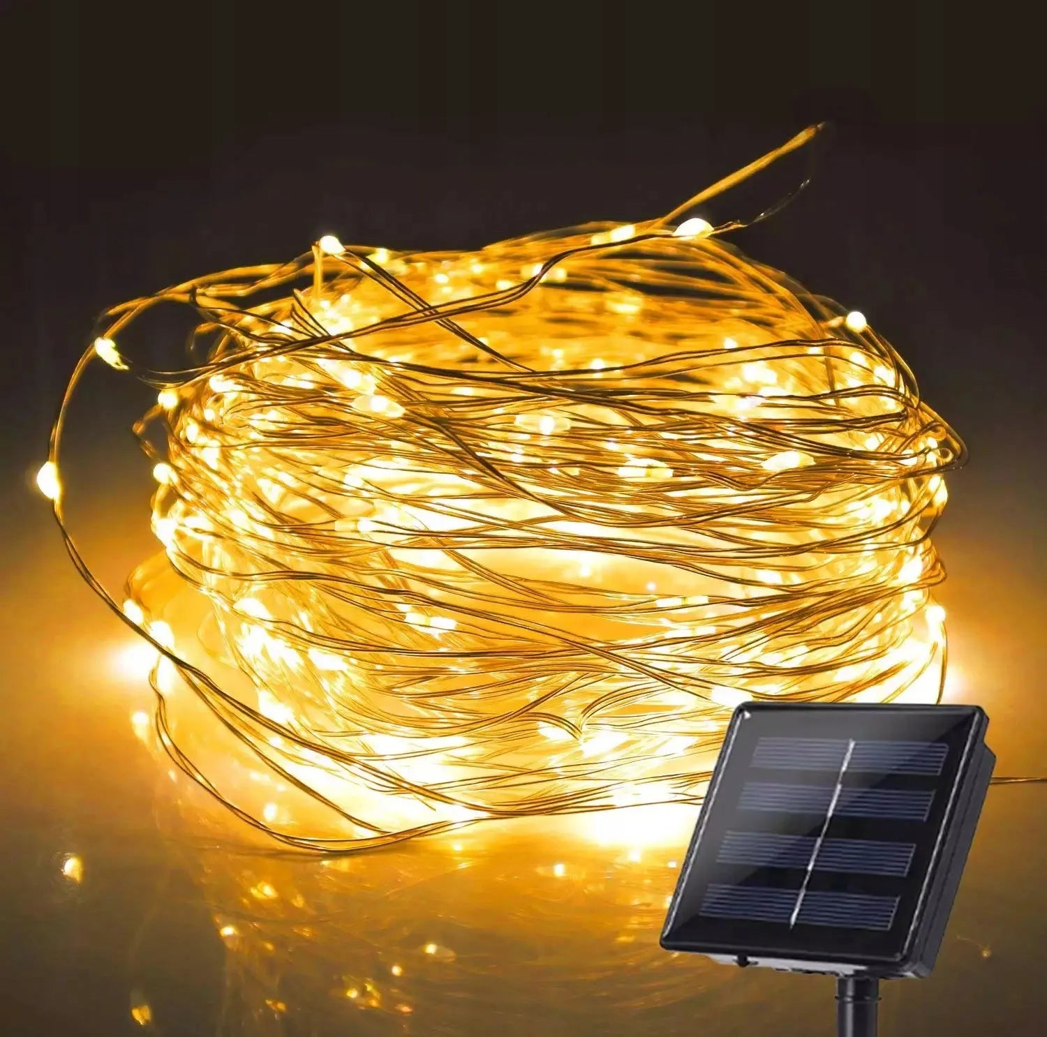 Saulės energija maitinama girlianda POLIFACH 100 LED sodo lempučių šviečianti virvelė P-802
