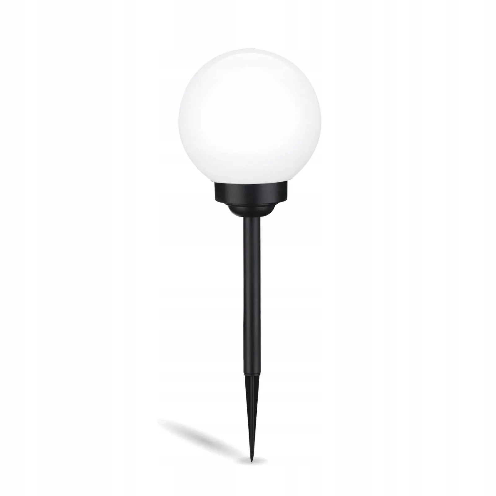 Saulės energija maitinamas LED sodo šviestuvas, įsmeigiamas į žemę, baltas rutulys 15 cm RGB