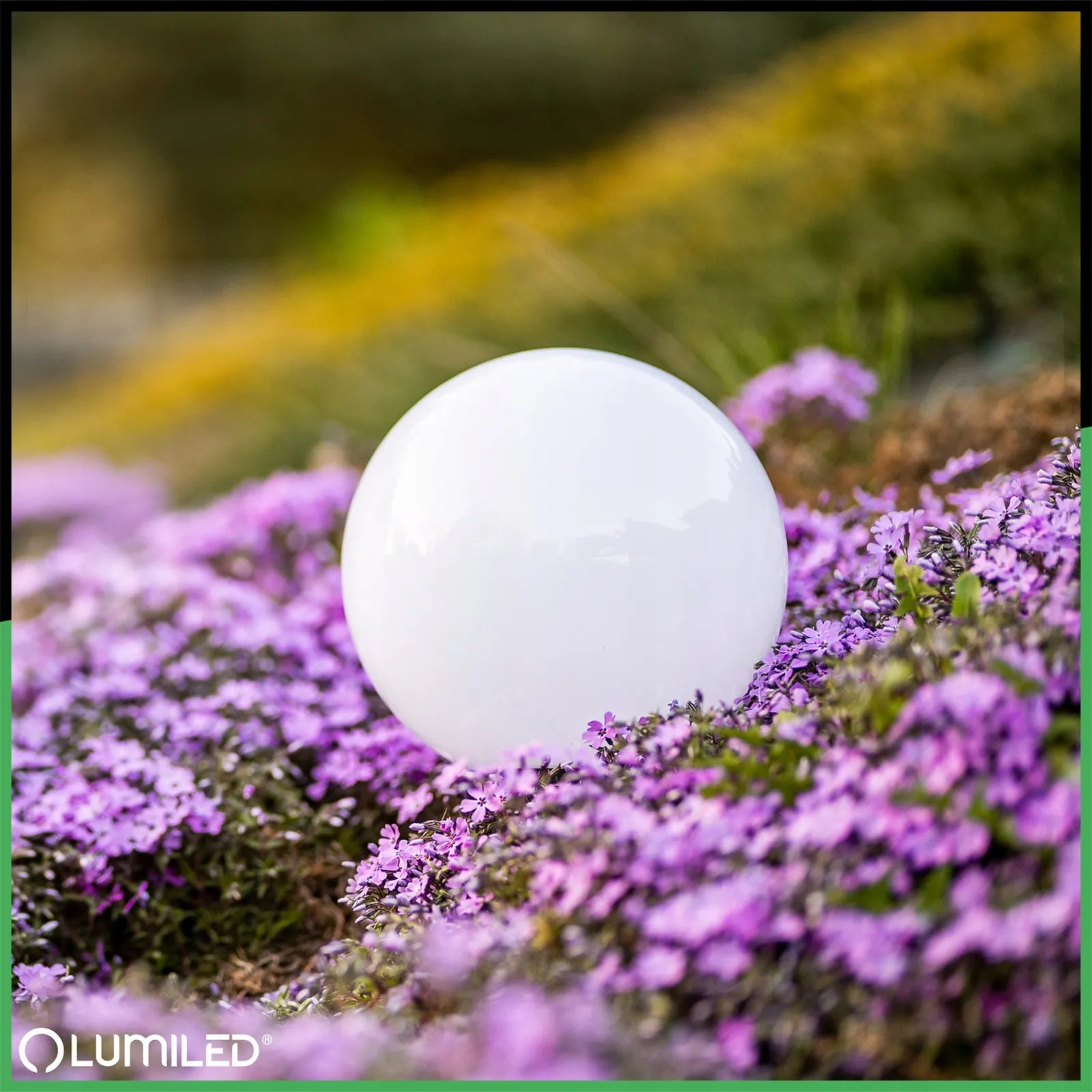 Saulės energija maitinamas LED sodo šviestuvas, įsmeigiamas į žemę, baltas rutulys 15 cm RGB