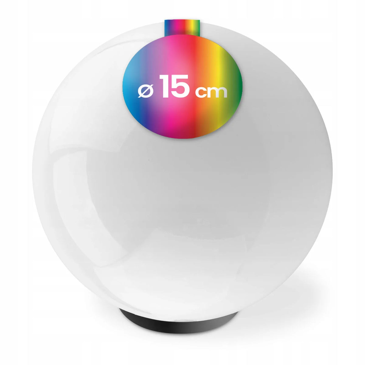 Saulės energija maitinamas LED sodo šviestuvas, įsmeigiamas į žemę, baltas rutulys 15 cm RGB