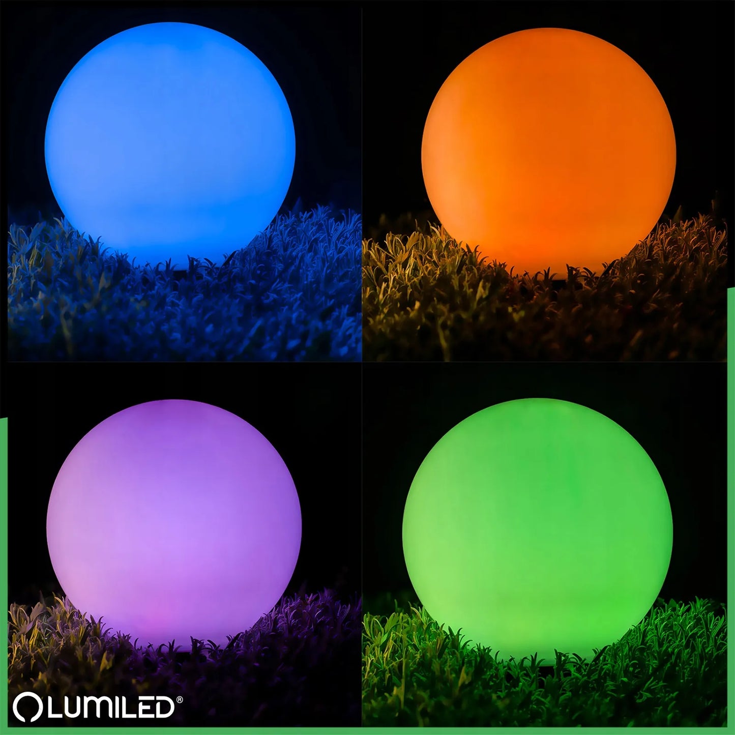 Saulės energija maitinamas LED sodo šviestuvas, įsmeigiamas į žemę, baltas rutulys 15 cm RGB