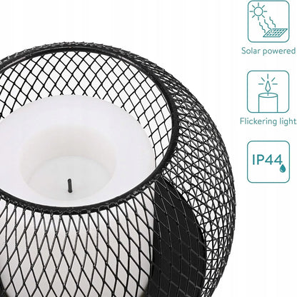 SAULĖS ENERGIJA MAITINAMAS LED SODO ŠVIESTUVAS KOMPLEKTAS 2 VNT. KULA LOFT DEKORACIJA ŽVAKĖ lauko