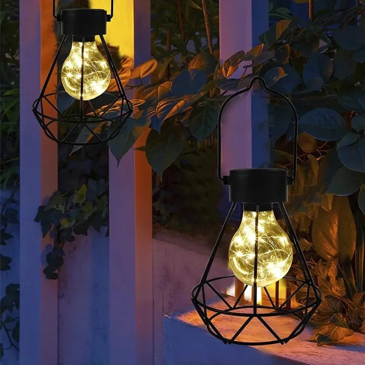 Saulės energija maitinamas LED sodo žibintas „Deimantas“, pakabinamas dekoratyvinis lampionas