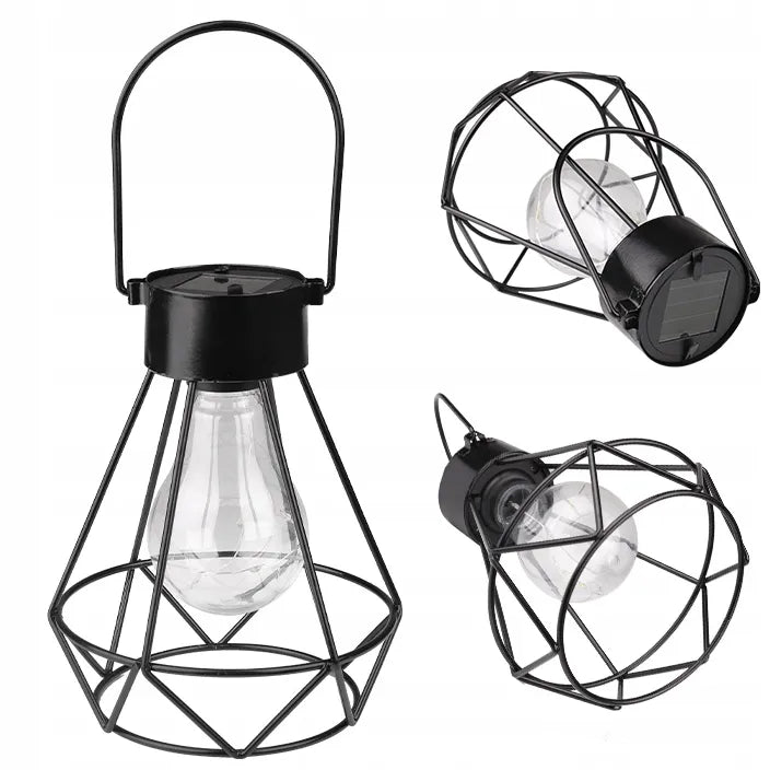 Saulės energija maitinamas LED sodo žibintas „Deimantas“, pakabinamas dekoratyvinis lampionas