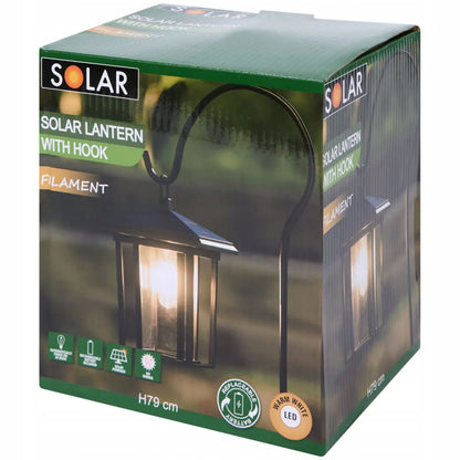 SAULĖS energija maitinamas LED žibintas sodui, terasai ir balkonui su prieblandos jutikliu, pakabinamas