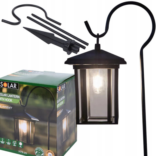 SAULĖS energija maitinamas LED žibintas sodui, terasai ir balkonui su prieblandos jutikliu, pakabinamas