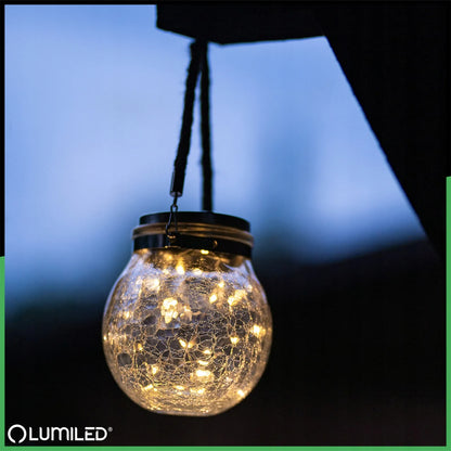 Saulės energija maitinamas sodo šviestuvas LED rutulys stiklinis pakabinamas žibintas terasai didelis