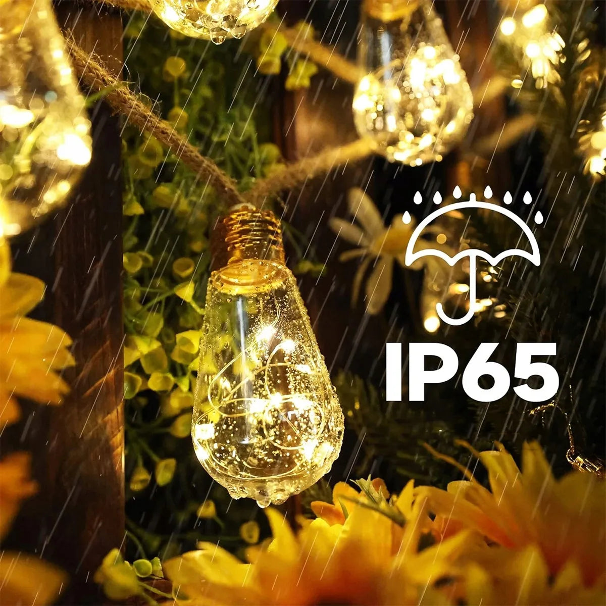Saulės energija varoma LED girlianda 7,8 m 16 LED lempučių, dekoratyvinis sodo apšvietimas IP65
