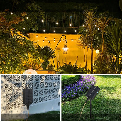 Saulės energija varoma LED girlianda 7,8 m 16 LED lempučių, dekoratyvinis sodo apšvietimas IP65