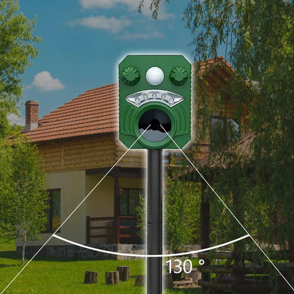 Saulės energija veikiantis ultragarsinis gyvūnų ir graužikų atbaidytuvas su šviesa, atsparus vandeniui