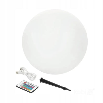 Saulės sodo LED lempa 3000K + RGB, smaigas, dekoratyvinis rutulys, 40 cm