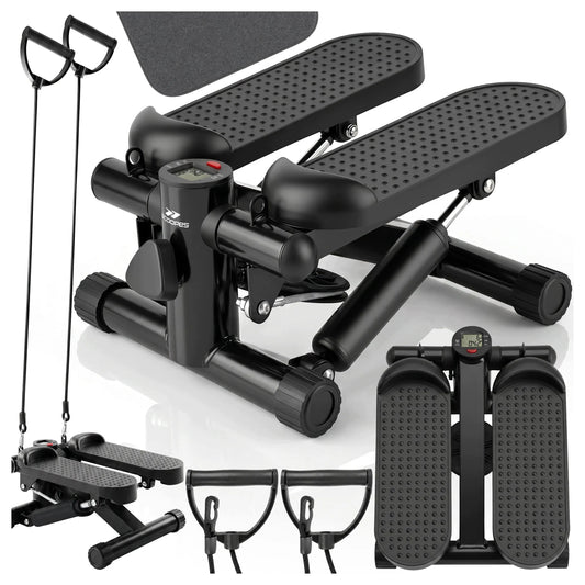 Scoopes BodyStep treniruoklis-steperis su pasipriešinimo virvėmis, LCD skaitikliu ir apsauginiu kilimėliu, 100 kg