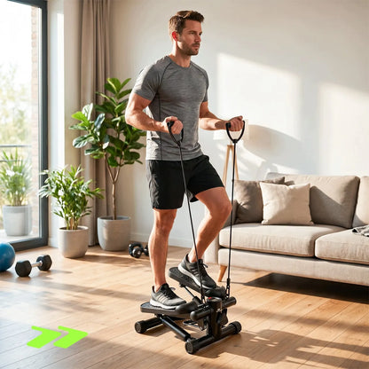 Scoopes BodyStep treniruoklis-steperis su pasipriešinimo virvėmis, LCD skaitikliu ir apsauginiu kilimėliu, 100 kg