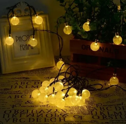 Sekey saulės energija maitinamos dekoratyvinės lemputės terasai ir balkonui, rutuliukai, 15 m, 60 LED
