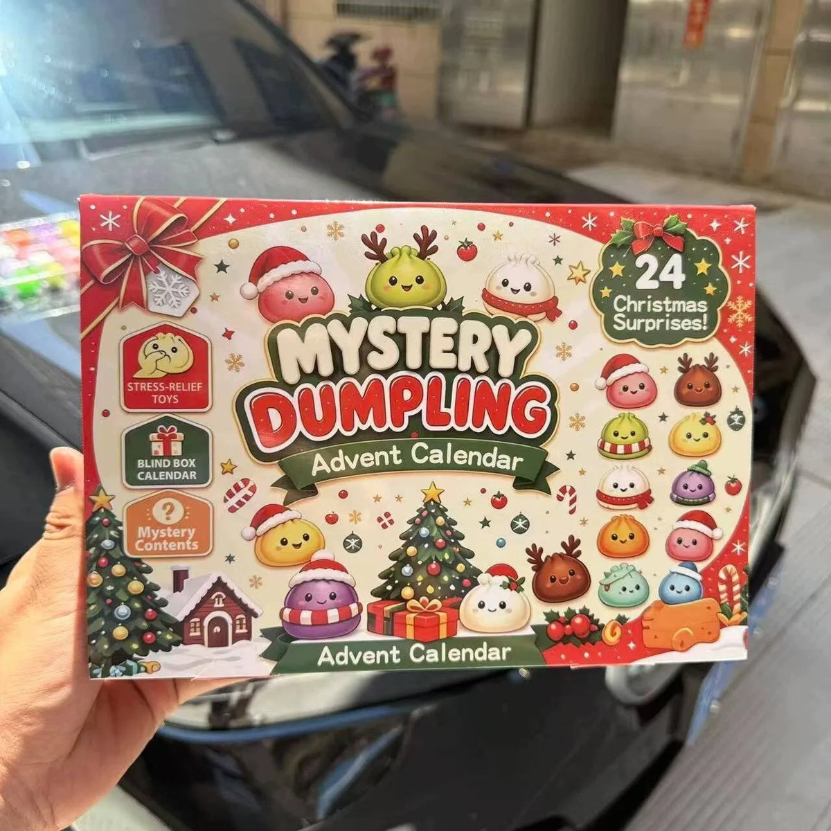 „Senti“ advento kalendorius su minkomais „Squishy“ 3D žaisliukais, 24 dienų rinkinys, kalėdinė dovana