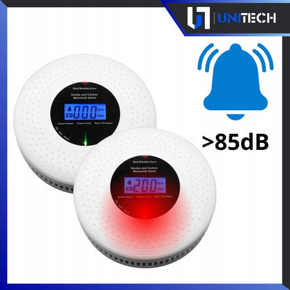 Sertifikuotas belaidis 2-in-1 anglies monoksido (CO) ir dūmų detektorius