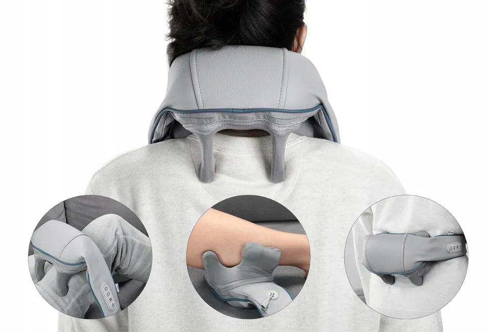 Shiatsu kaklo, pečių ir nugaros masažuoklis su šildymo funkcija - puiki dovana