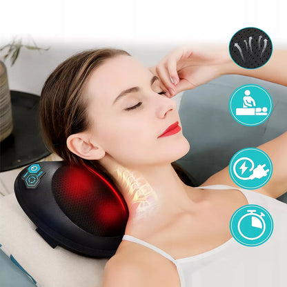 SHIATSU masažinė pagalvė nugarai, kaklui, kojoms ir visam kūnui su šildymo funkcija