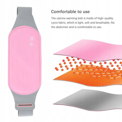 Šildantis ir vibruojantis menstruacijų diržas per USB – pilvo skausmui