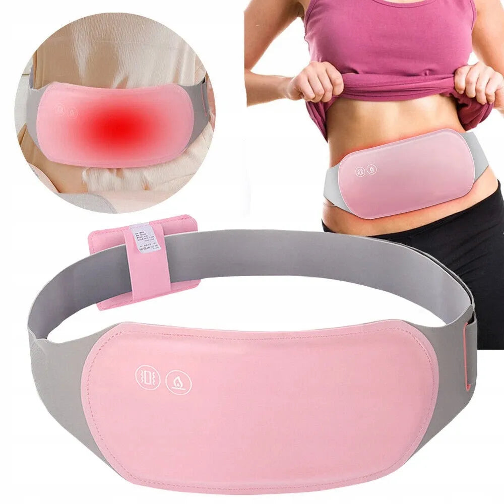Šildantis ir vibruojantis menstruacijų diržas per USB – pilvo skausmui