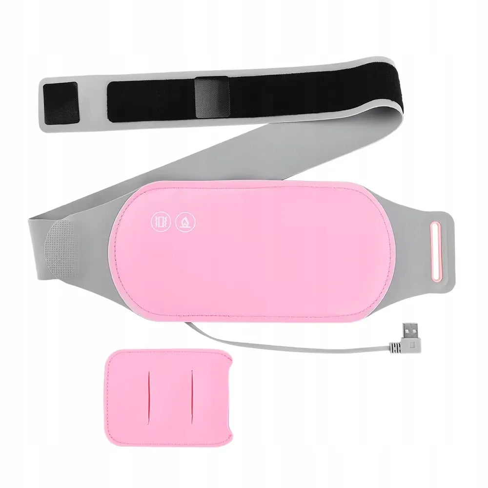 Šildantis ir vibruojantis menstruacijų diržas per USB – pilvo skausmui