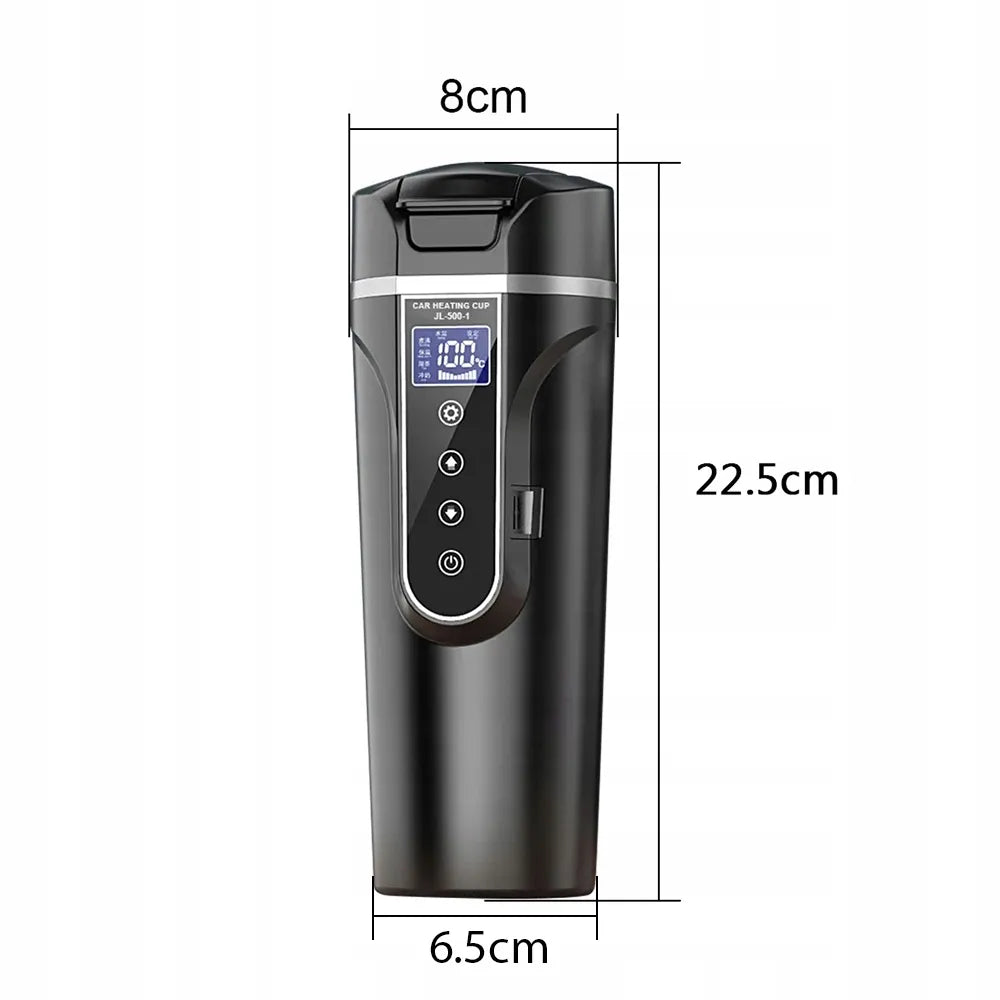 Šildomas automobilinis puodelis kavai, 12 V / 24 V, 500 ml