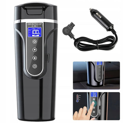 Šildomas automobilinis puodelis kavai, 12 V / 24 V, 500 ml