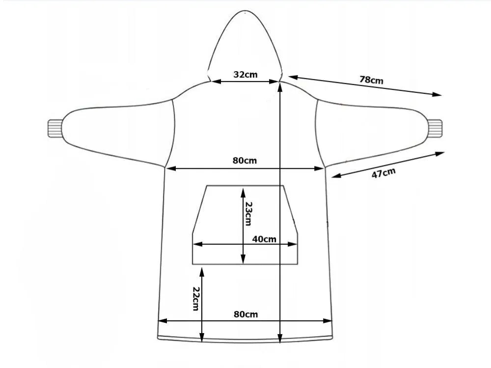 Šiltas „Koala“ oversize džemperis-pledas XXL 2 viename, storas, minkštas, su gobtuvu