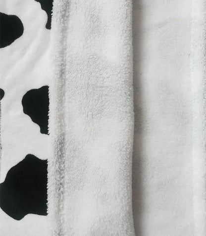 Šiltas pončo tipo džemperis su gobtuvu, karvės dėmių rašto, oversize, XXL