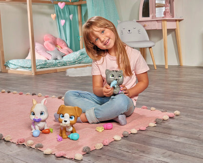 Simba „Pamper Petz“ interaktyvus triušiukas, geria ir šlapinasi, 20 cm, su priedais