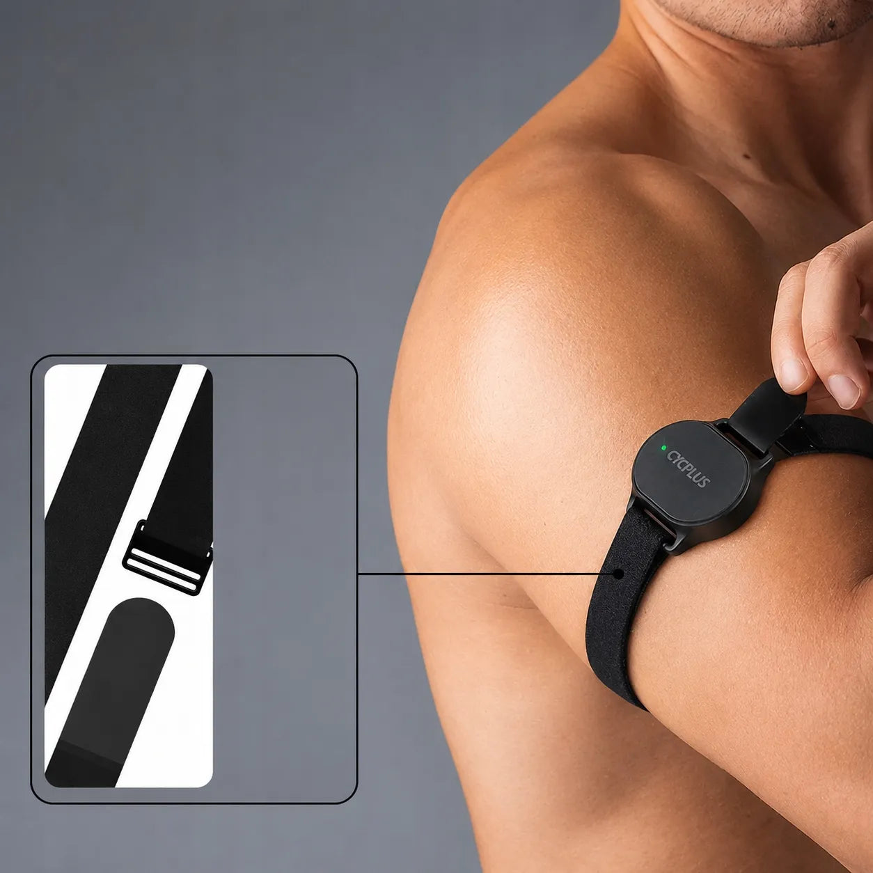 Širdies ritmo jutiklis, pulso matuoklis ant riešo ar rankos + Bluetooth