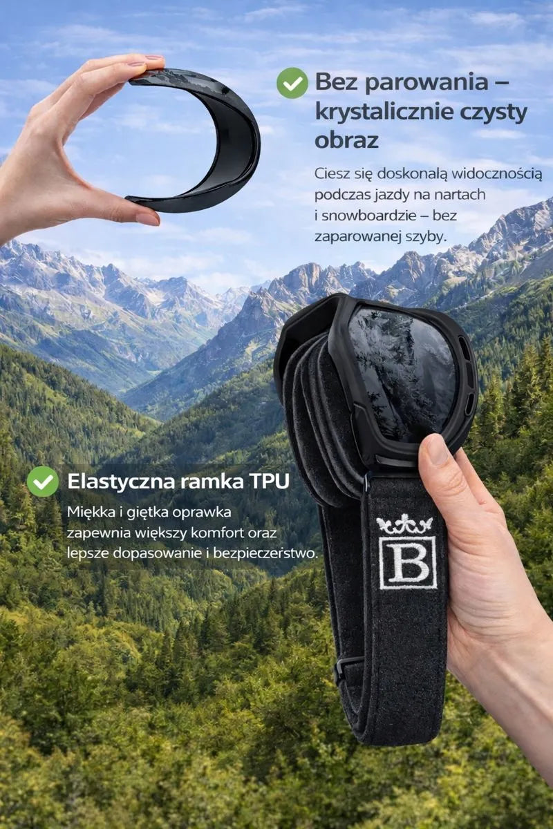 Slidinėjimo akiniai MB Velocity Prism1 slidinėjimui, snieglentei, motociklui, keturračiui ir paspirtukui UV400