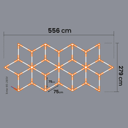 Smartled HEXAGON LED lubinė lempa, 588 W, apšvietimas garažui ir dirbtuvėms, 556 × 243 cm