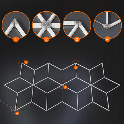 Smartled HEXAGON LED lubinė lempa, 588 W, apšvietimas garažui ir dirbtuvėms, 556 × 243 cm