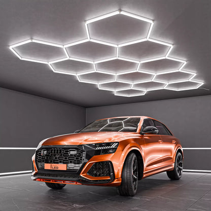 „Smartled“ LED Hexagon lubinis šviestuvas 522 × 298 cm garažui ir dirbtuvei