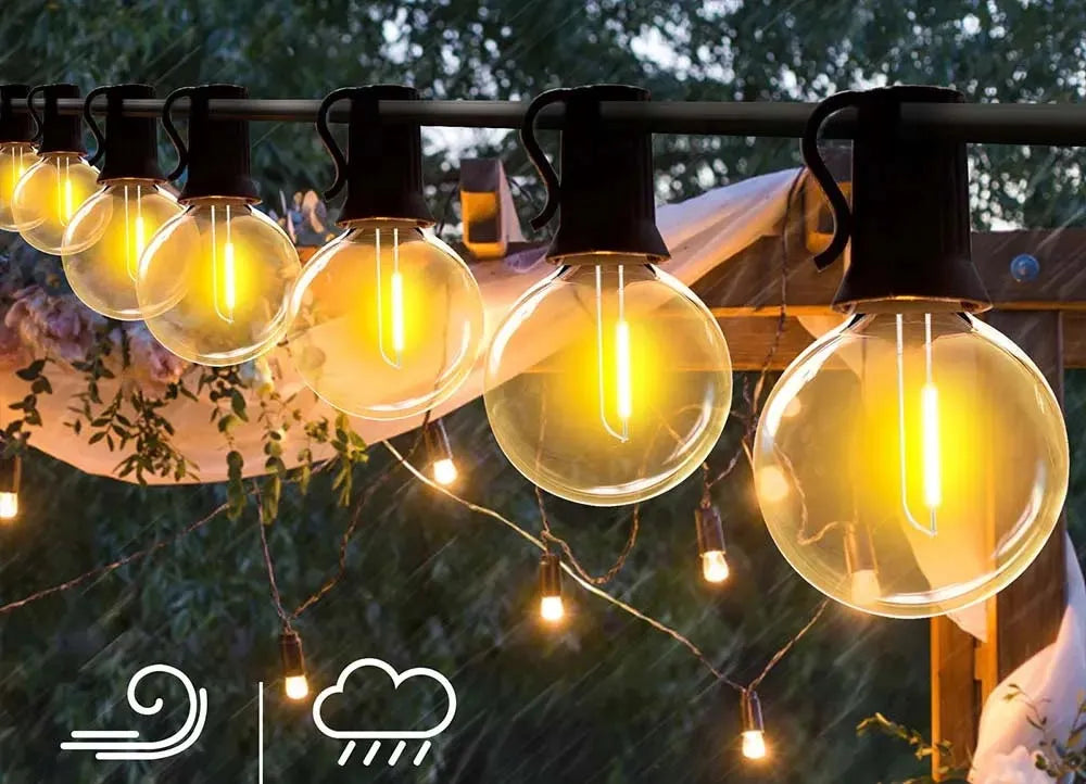 Sodo girlianda 20m, 20x LED lempučių šviesos grandinė, išorinė G40 230V