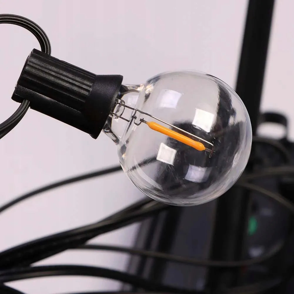 Sodo girlianda 20m, 20x LED lempučių šviesos grandinė, išorinė G40 230V