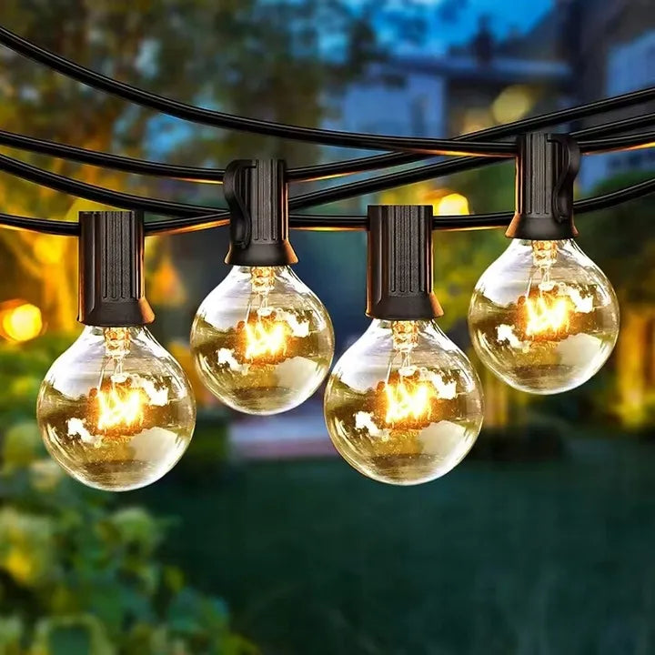 Sodo girlianda 20m, 20x LED lempučių šviesos grandinė, išorinė G40 230V