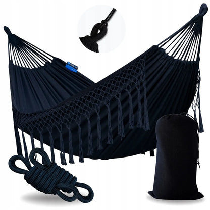 Sodo hamakas boho SANTIA 220x160 su virvėmis ir dėklu POTENZA