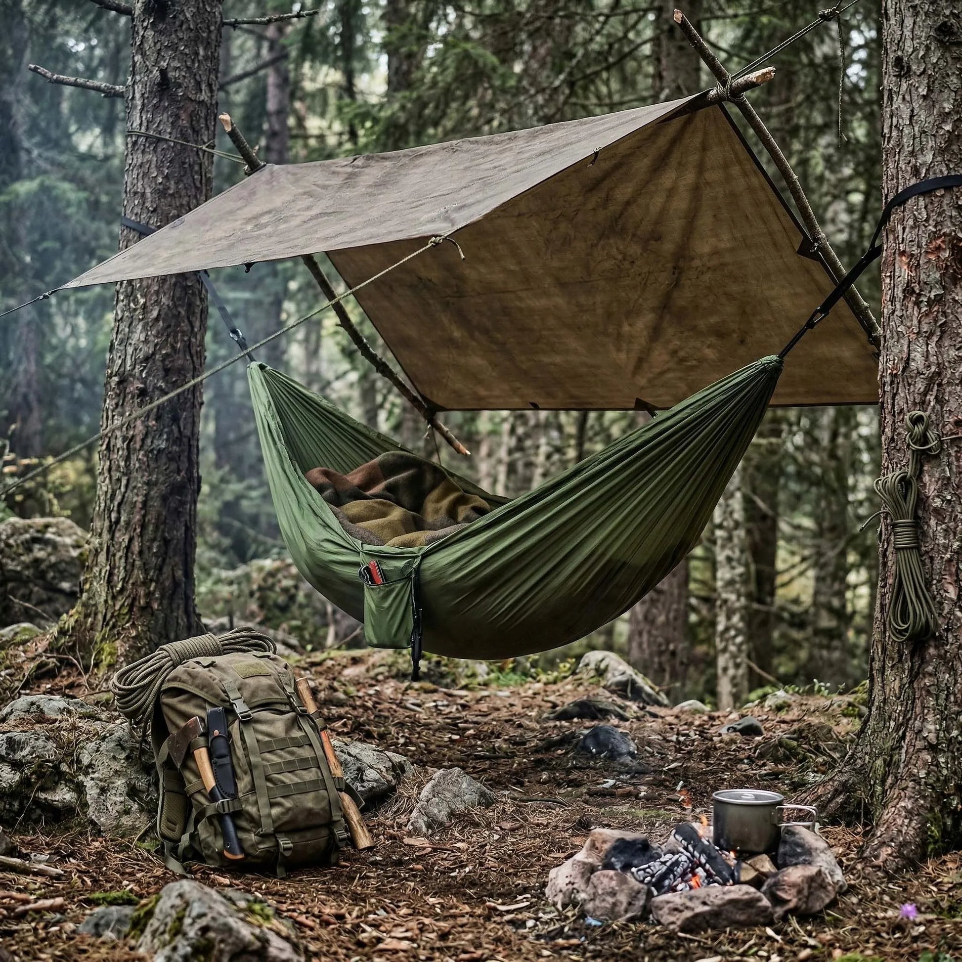 Sodo hamakas turistinis dvivietis sodui ir terasai 260x155 cm didelis