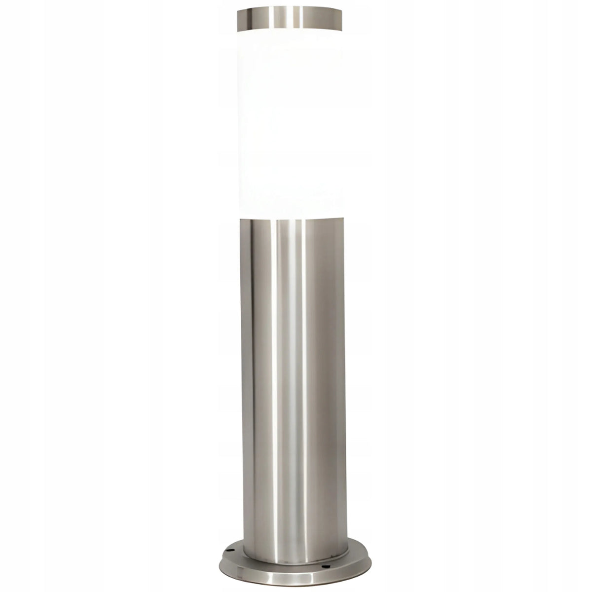 Sodo LED šviestuvas-stulpelis RETOO E27, pastatomas, lauko, apvalus, 45 cm, sidabrinis