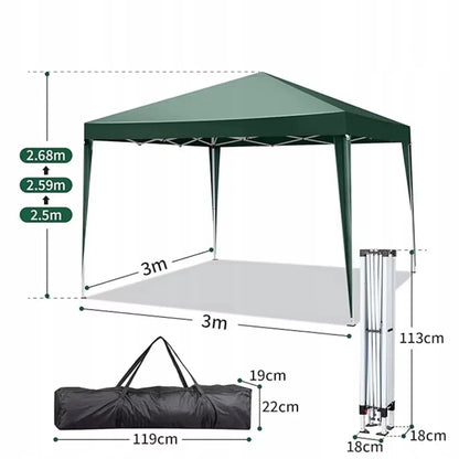 Sodo paviljonas ekspresinis prekybinė palapinė 3x3m automatinis + 4 sienos